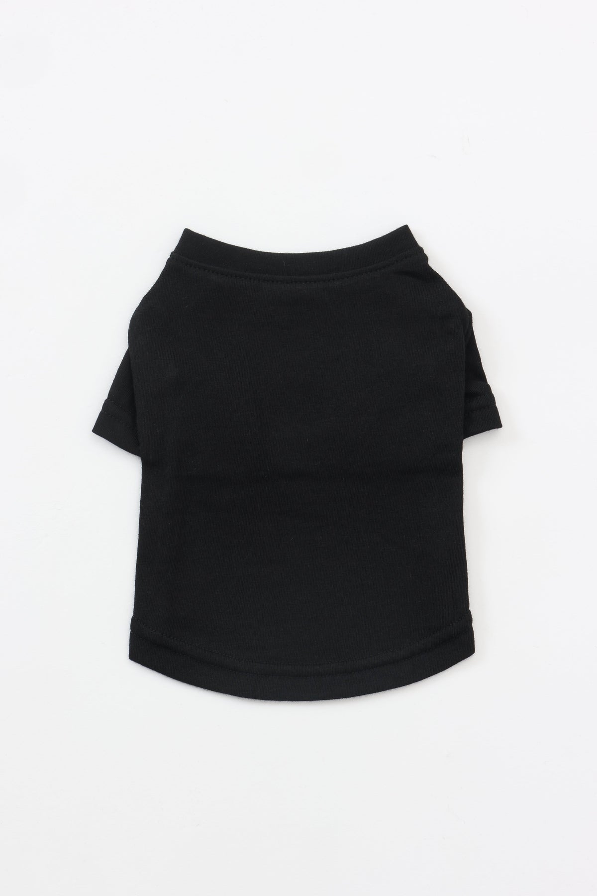 PONODOG Aegean Organic Cotton Tee ブラック｜オーガニックコットンを使用したシンプルな犬服の正面平置き写真