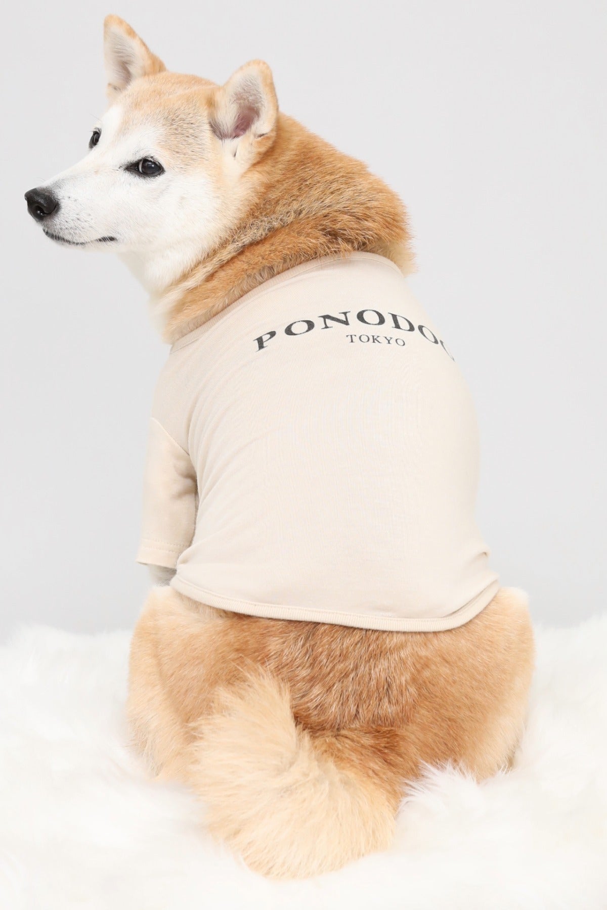 PONODOG Warm Logo Tee｜シンプルな日本製犬服・伸縮性に優れた吸湿発熱素材の犬用Tシャツ