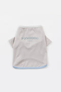 PONODOG Warm Logo Tee ライトグレー｜シンプルな日本製犬服・伸縮性のある吸湿発熱素材の犬用Tシャツ
