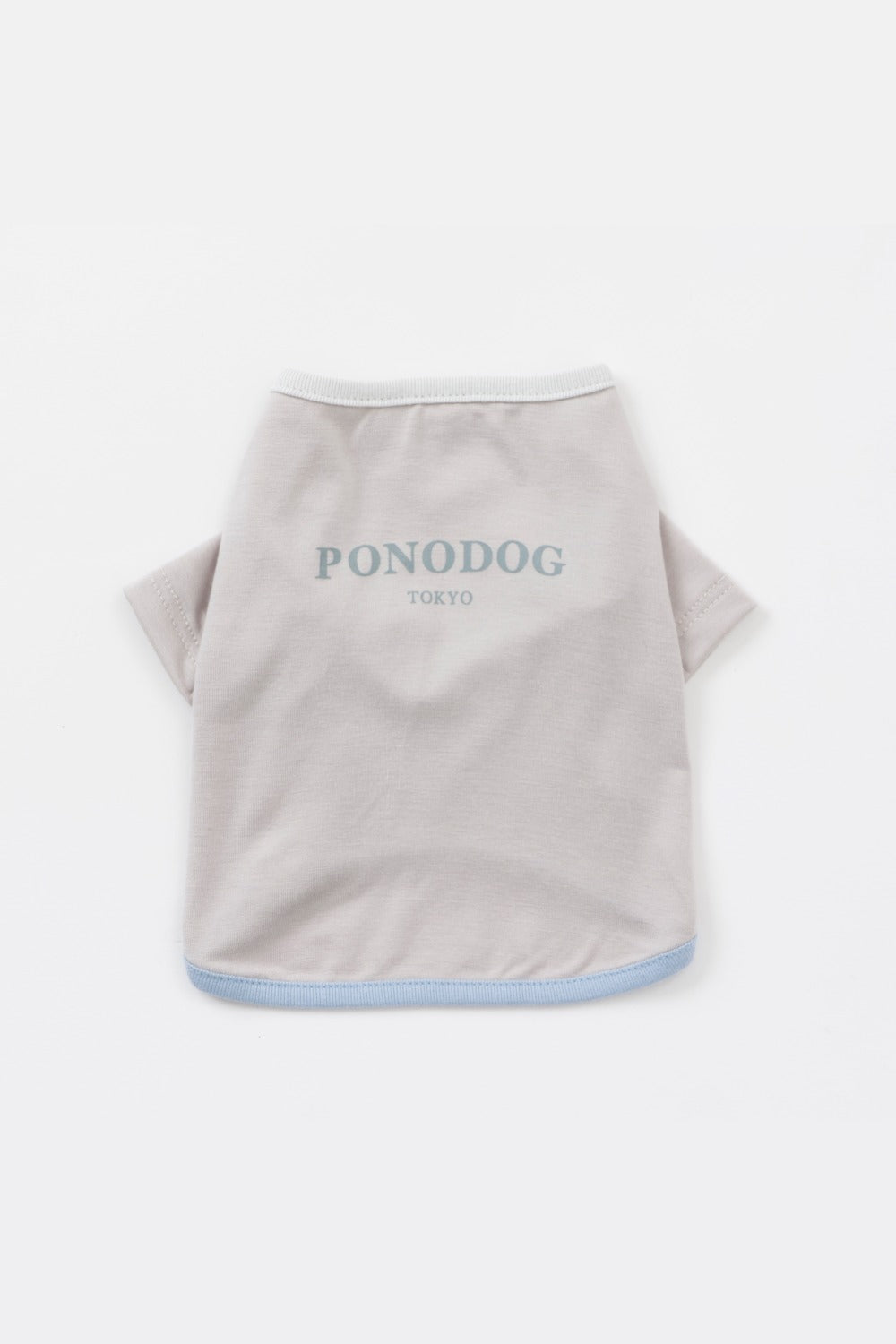 PONODOG Warm Logo Tee ライトグレー｜シンプルな日本製犬服・伸縮性のある吸湿発熱素材の犬用Tシャツ