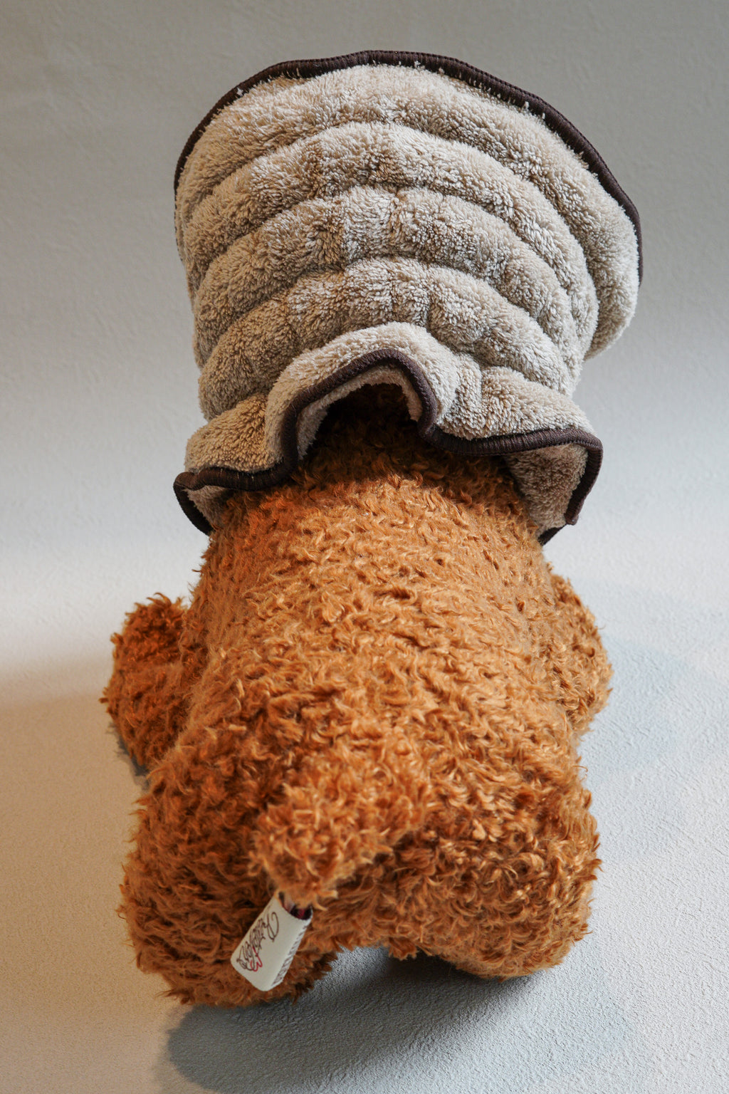 PONODOG Towel Snood（Coffee）｜ドライ時間を快適にする、吸水速乾マイクロファイバー犬用タオルスヌード