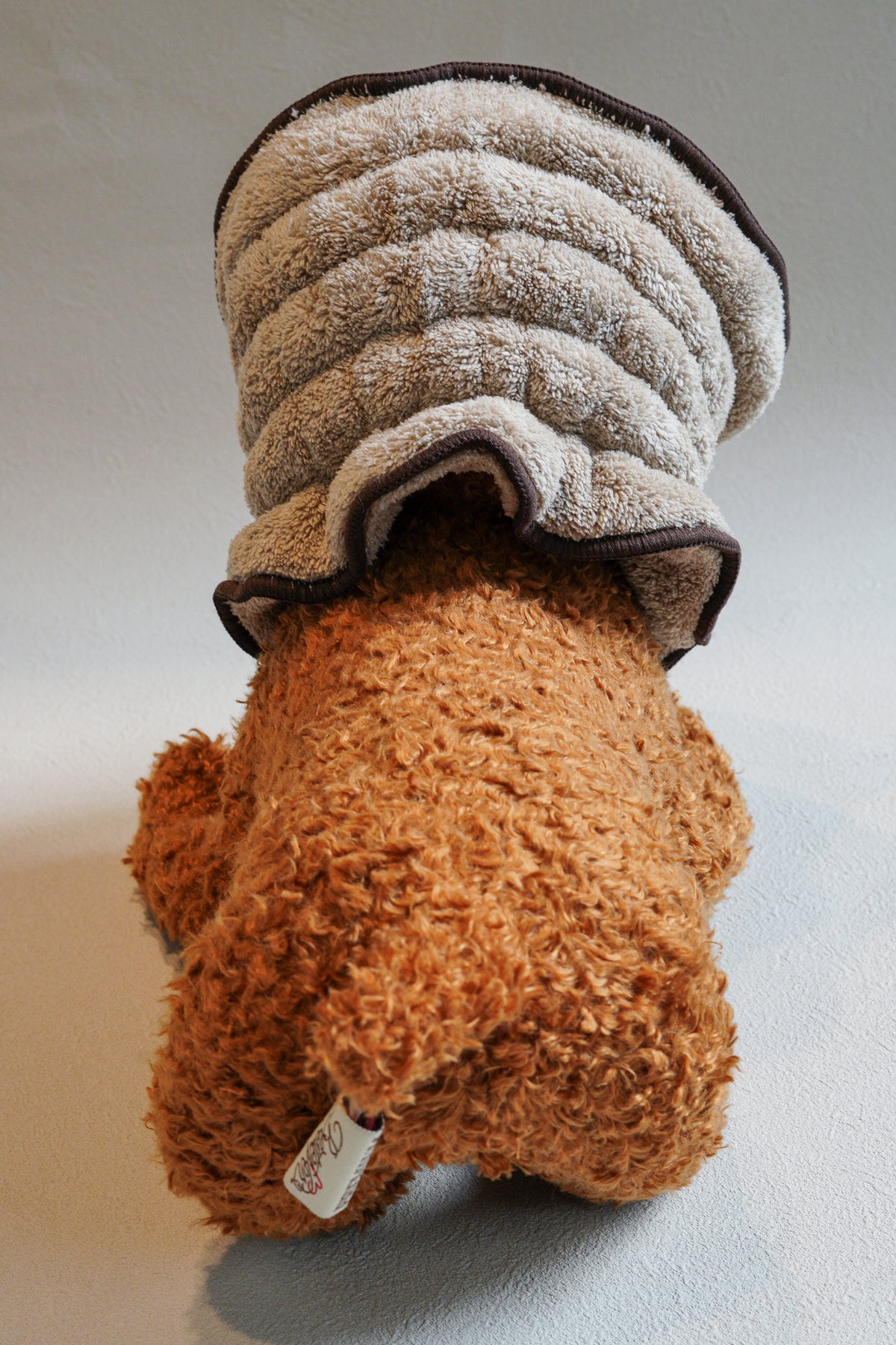 PONODOG Towel Snood（Coffee）｜ドライ時間を快適にする、吸水速乾マイクロファイバー犬用タオルスヌード