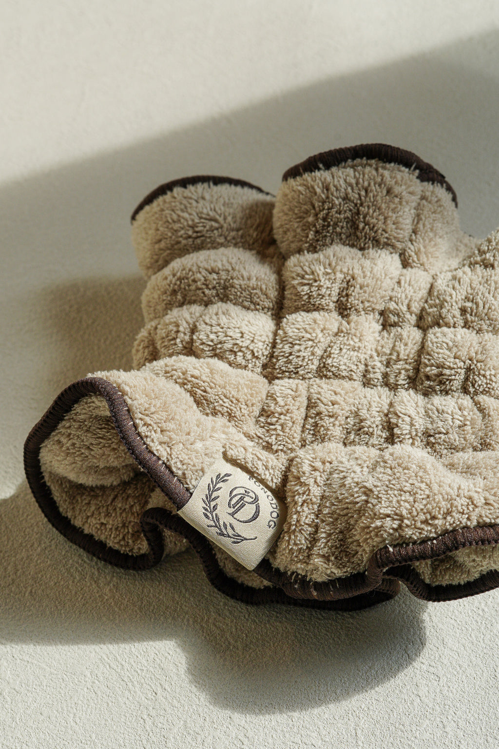 PONODOG Towel Snood Coffee｜吸水速乾マイクロファイバー素材の犬用タオルスヌード