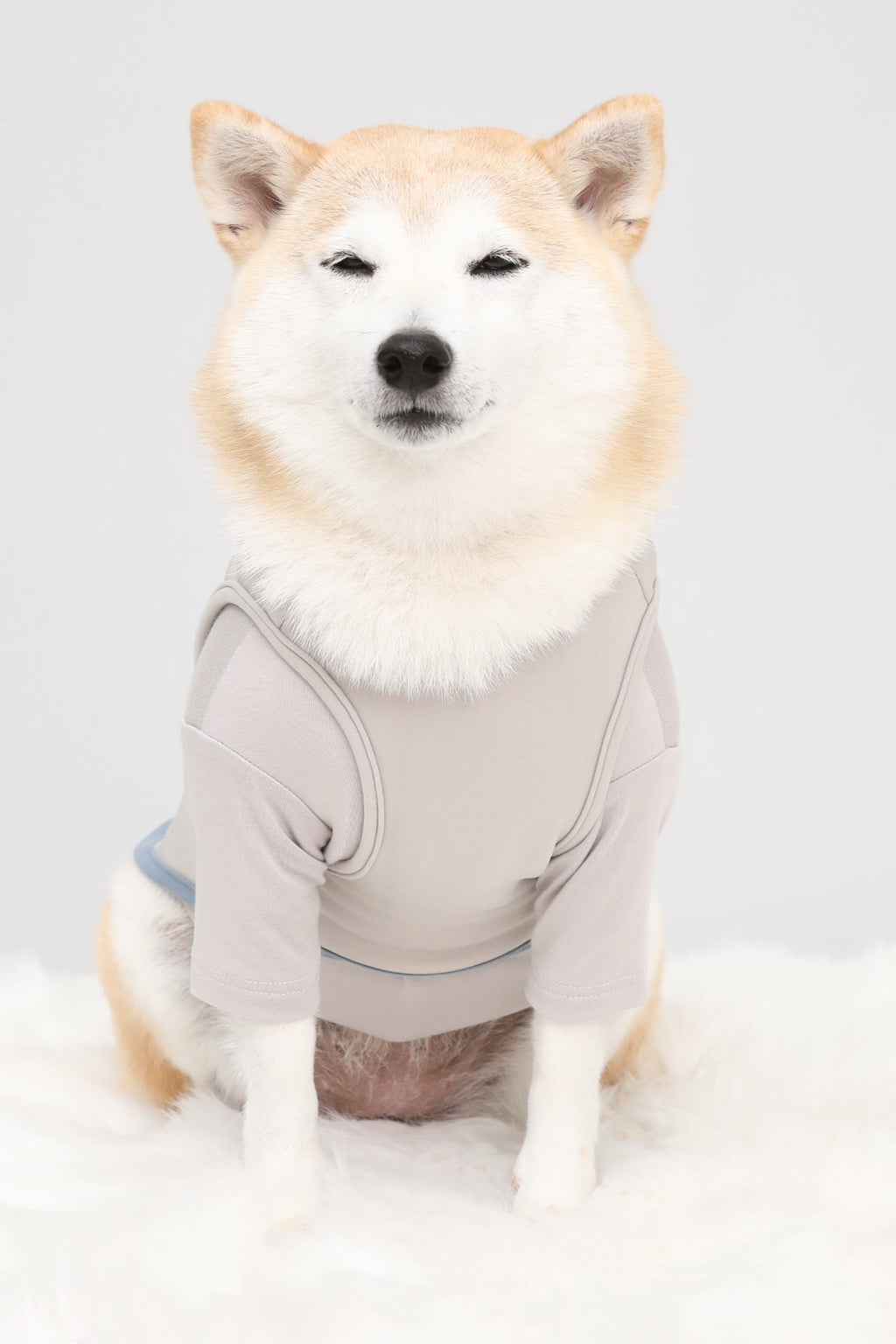 Warm Logo Sweat - Grey × Blue Grey ｜やわらかな裏起毛ロゴスウェット