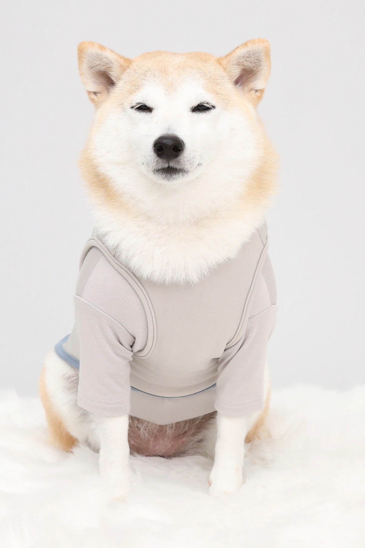 Warm Logo Sweat - Grey × Blue Grey ｜やわらかな裏起毛ロゴスウェット