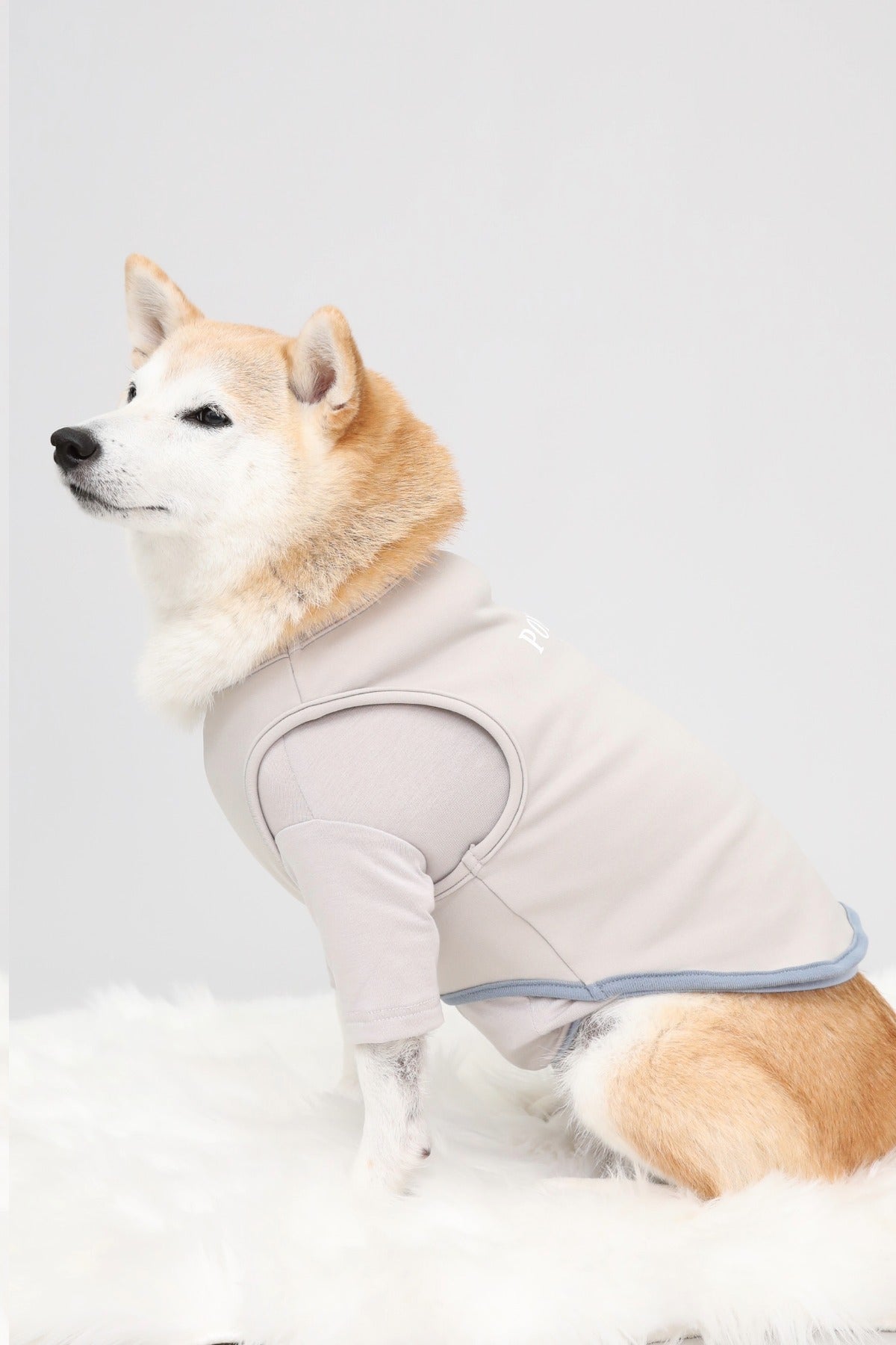 Warm Logo Sweat - Grey × Blue Grey ｜やわらかな裏起毛ロゴスウェット