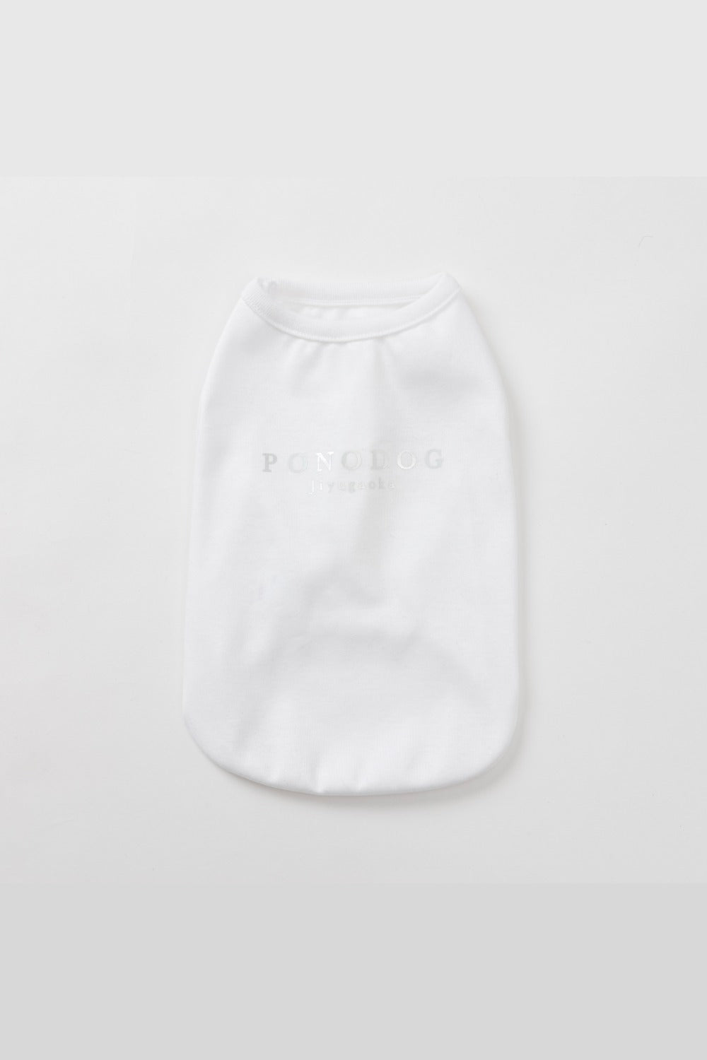 PONODOG Cooling Tee（ホワイト）｜上品な箔プリントをあしらった、日本製接触冷感犬用Tシャツ