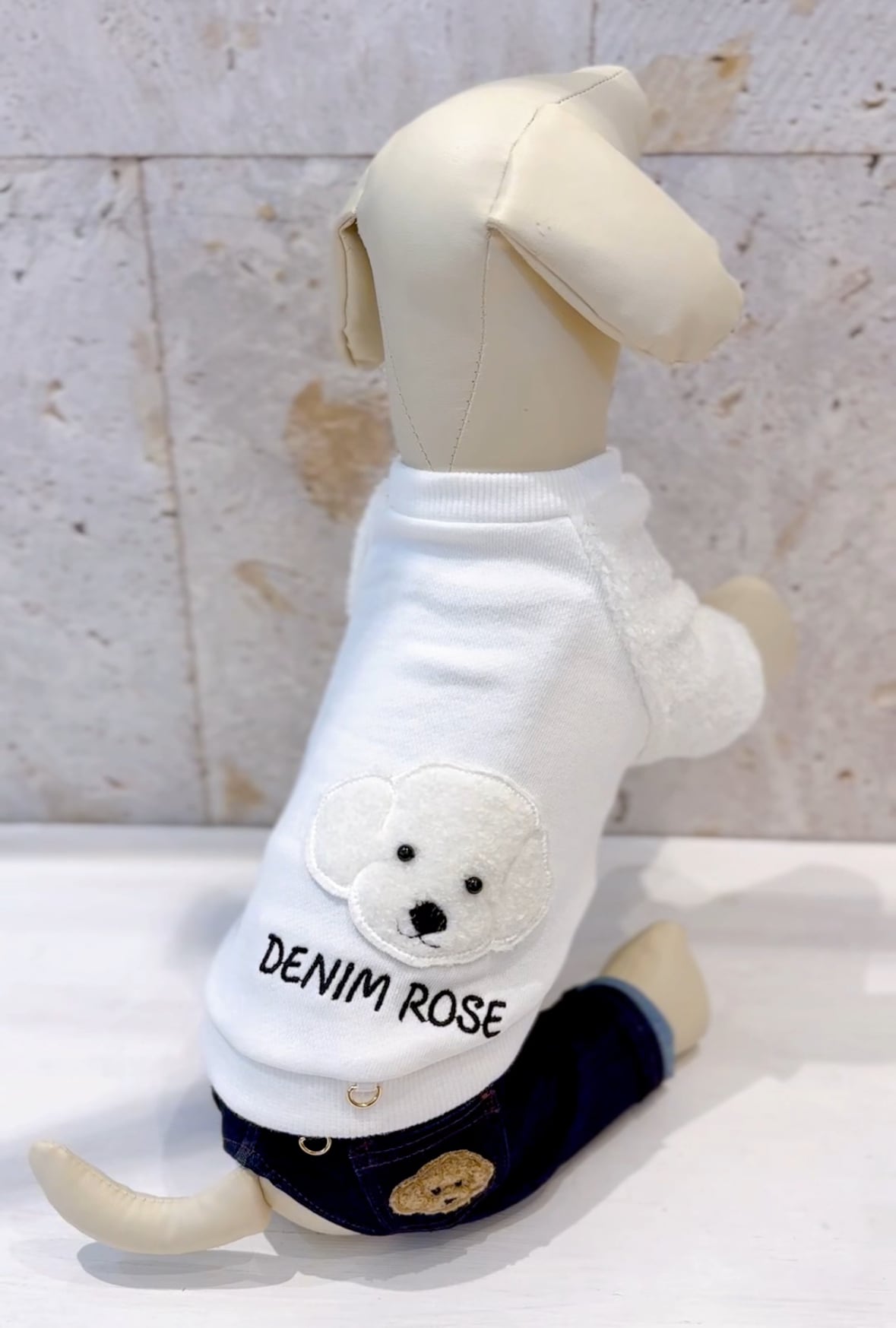 Denim Rose ビッグワッペンボアトレーナー