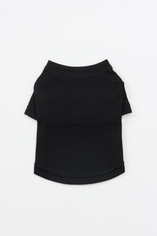 PONODOG Aegean Organic Cotton Tee ブラック｜シンプルな犬服の正面写真