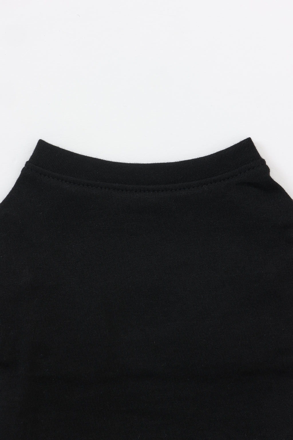 PONODOG Aegean Organic Cotton Tee ブラック｜首まわりのデザインと縫製