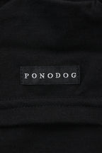 PONODOG Aegean Organic Cotton Tee ブラック｜ブランドタグと縫製ディテール