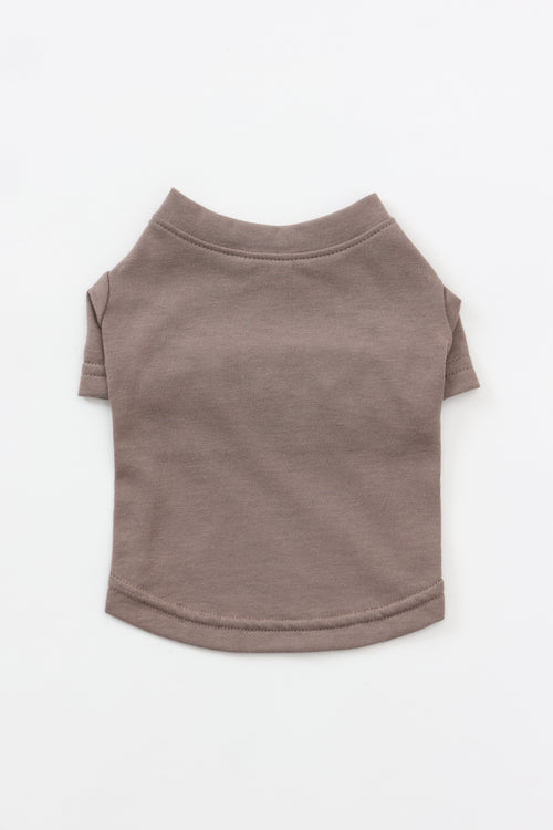 PONODOG Aegean Organic Cotton Tee グレージュ｜シンプルな犬服の正面写真