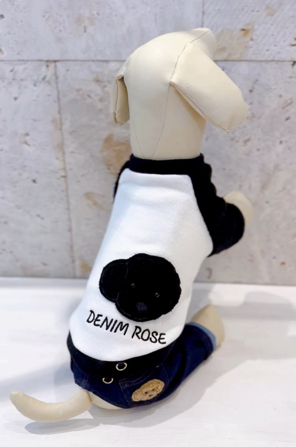 Denim Rose ビッグワッペンボアトレーナー