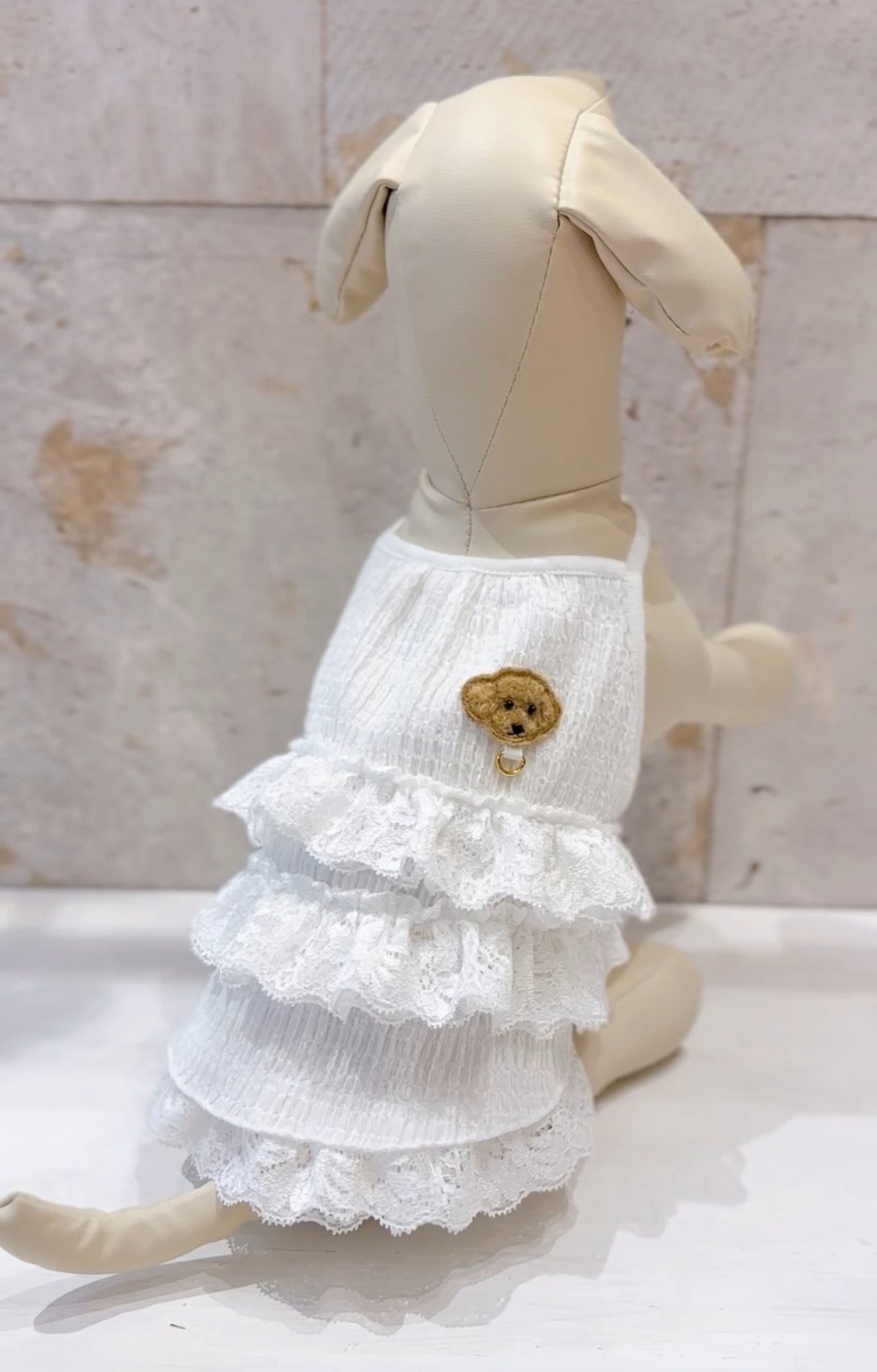 Denim Rose ワッペンレースフリルキャミソール