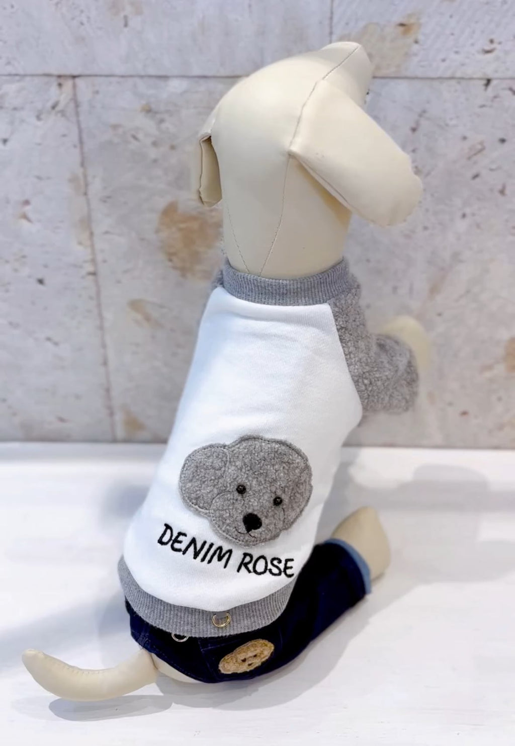 Denim Rose ビッグワッペンボアトレーナー