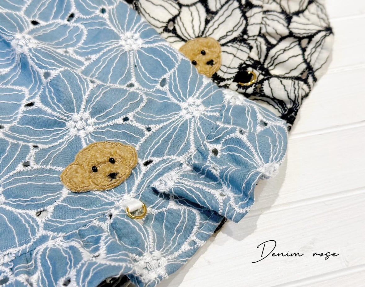 Denim Rose ワッペンフラワーキャミソール