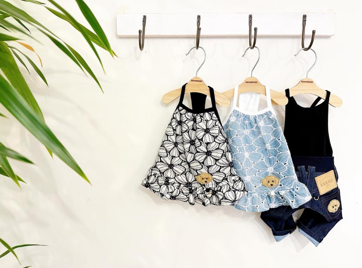 Denim Rose ワッペンフラワーキャミソール