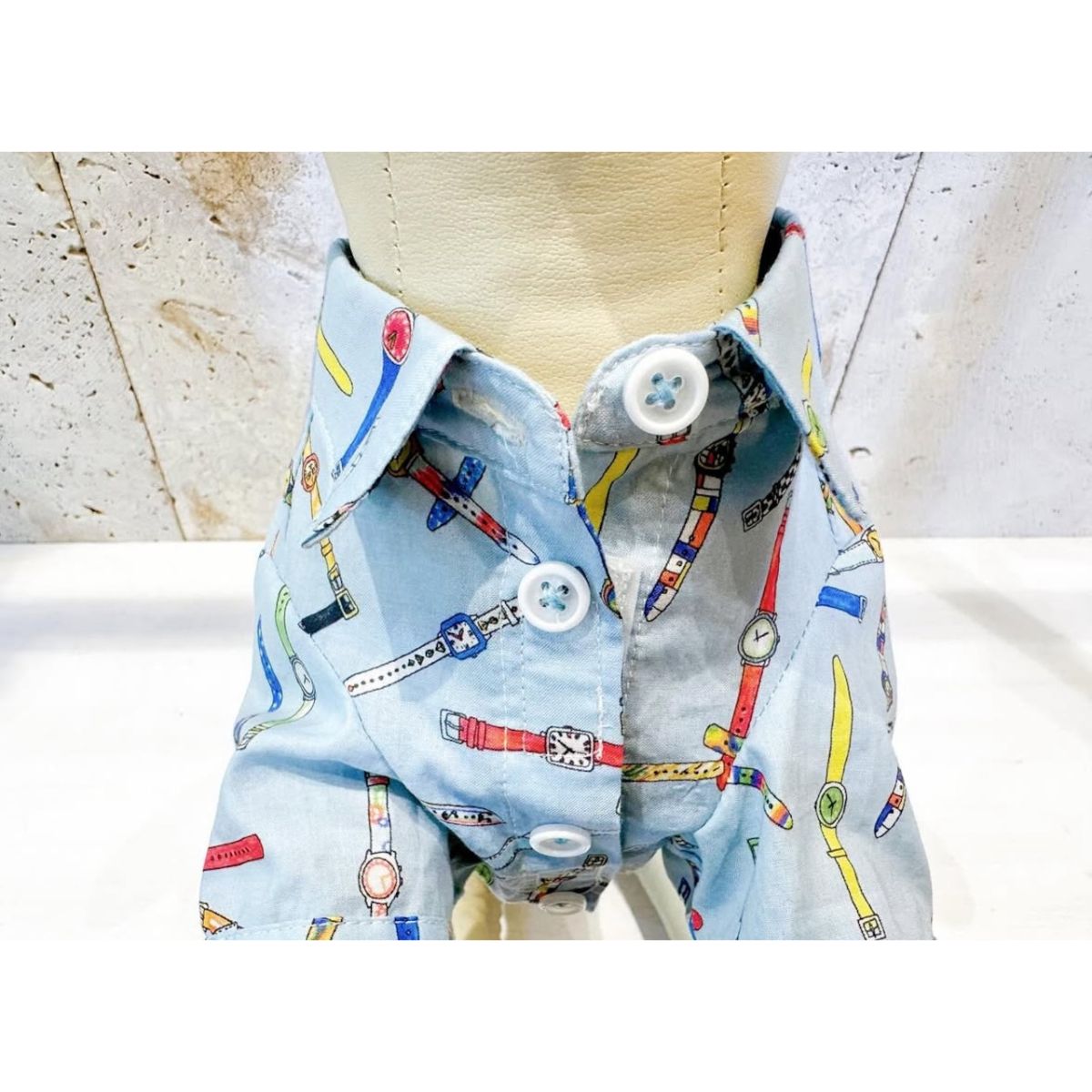 Denim Rose ワッペンウォッチ柄シャツ