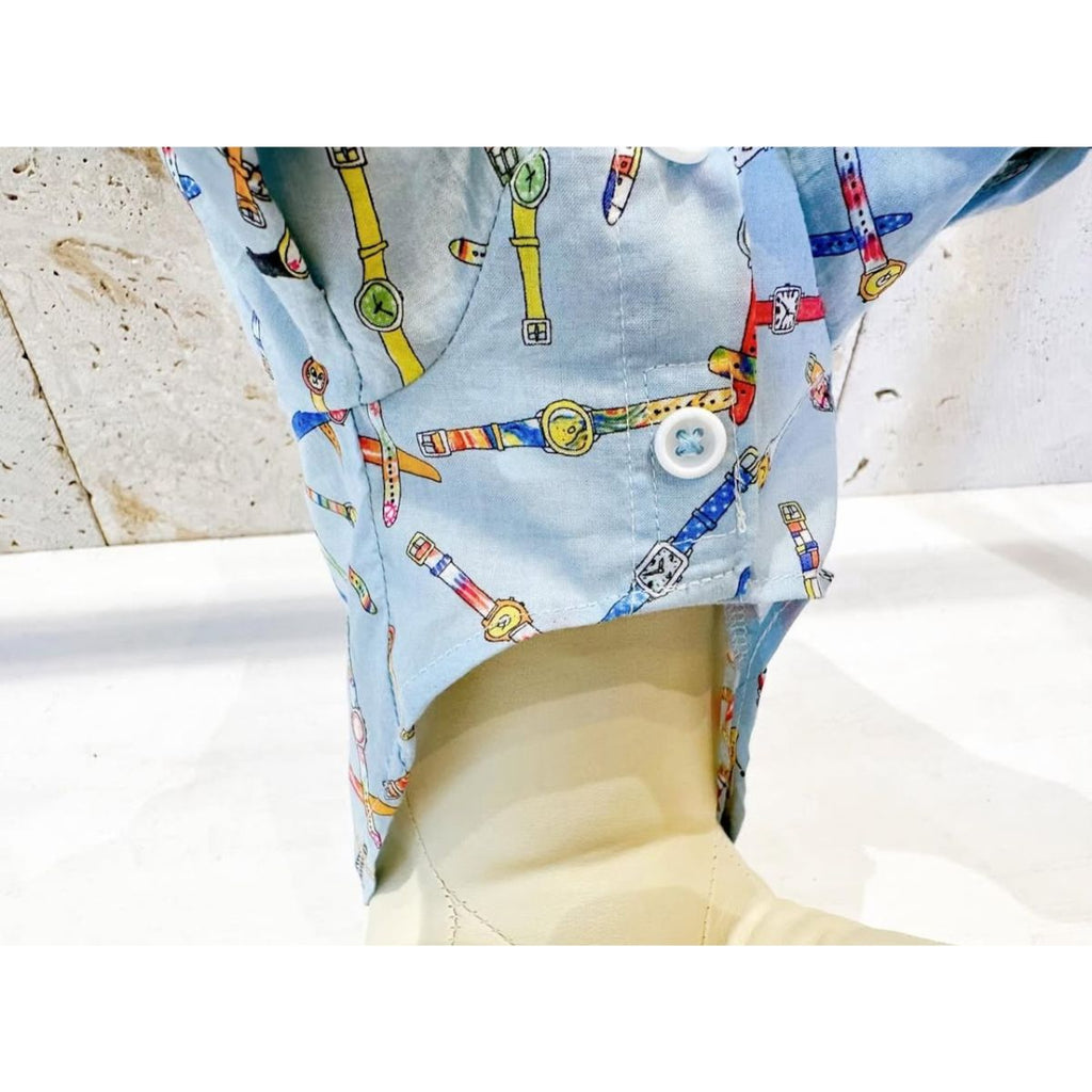Denim Rose ワッペンウォッチ柄シャツ