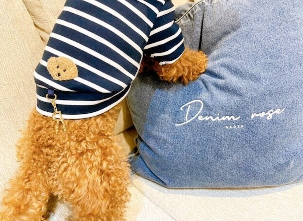 Denim Rose 太番手ワッペンボーダーカットソー
